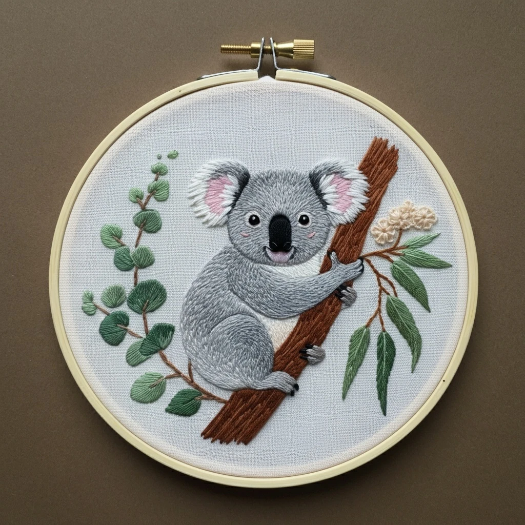 Adorable Koala Embroidery