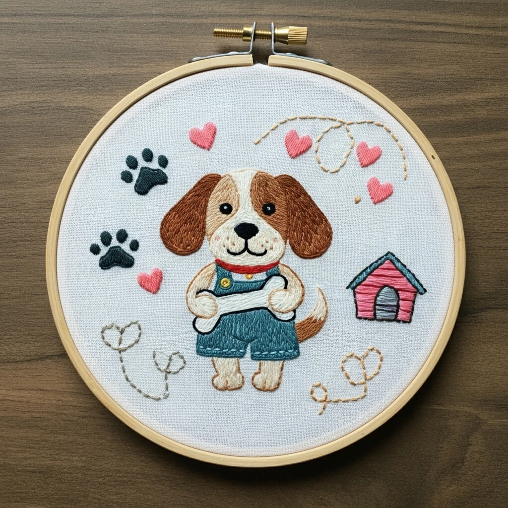Adorable Winter Fawn Embroidery