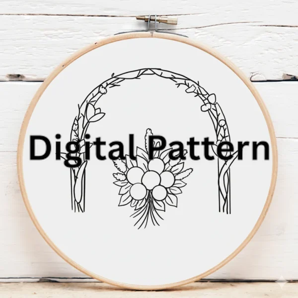 Autumnal Folk Floral Mandala – Beginner Edition | Hand Embroidery Pattern PDF