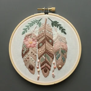Boho Feather Trio Hand Embroidery | Hand Embroidery Pattern PDF