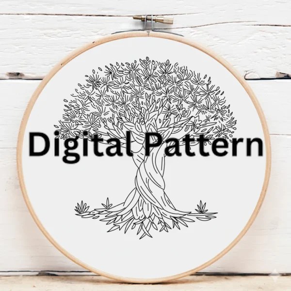 Braided Tree Embroidery | Hand Embroidery Pattern PDF