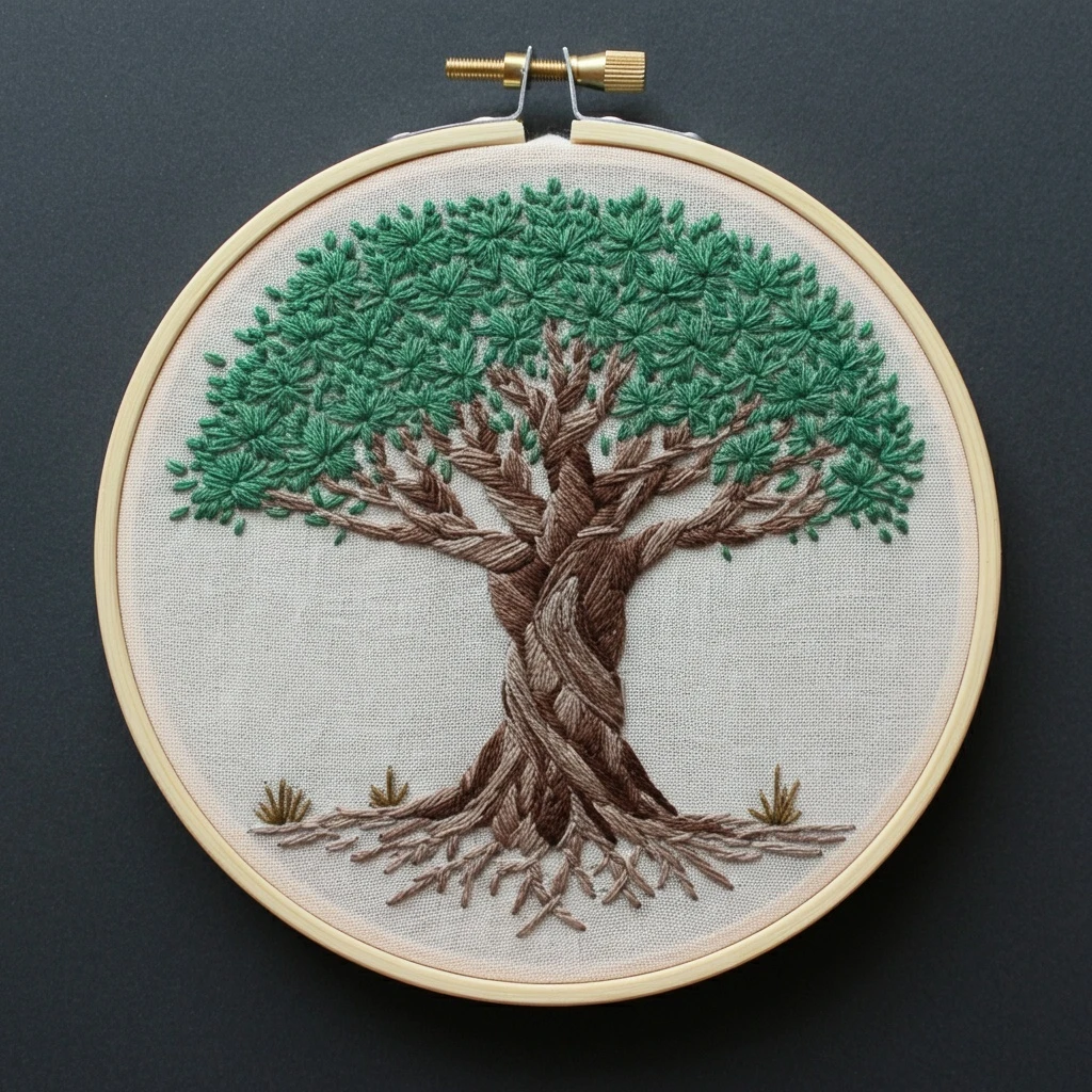 Braided Tree Embroidery