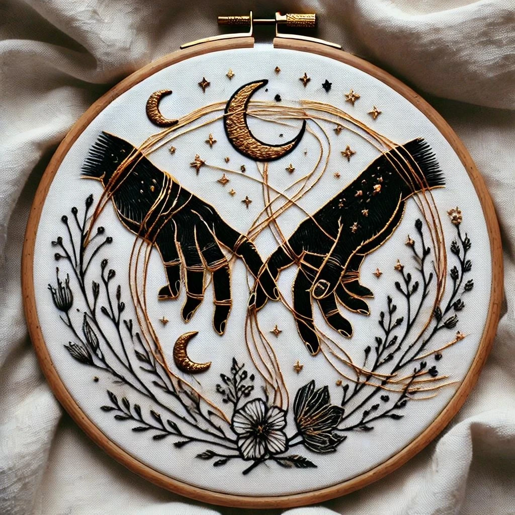 Celestial Connection Embroidery Art