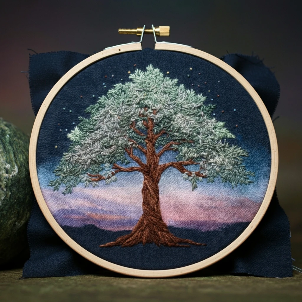 Celestial Tree Embroidery
