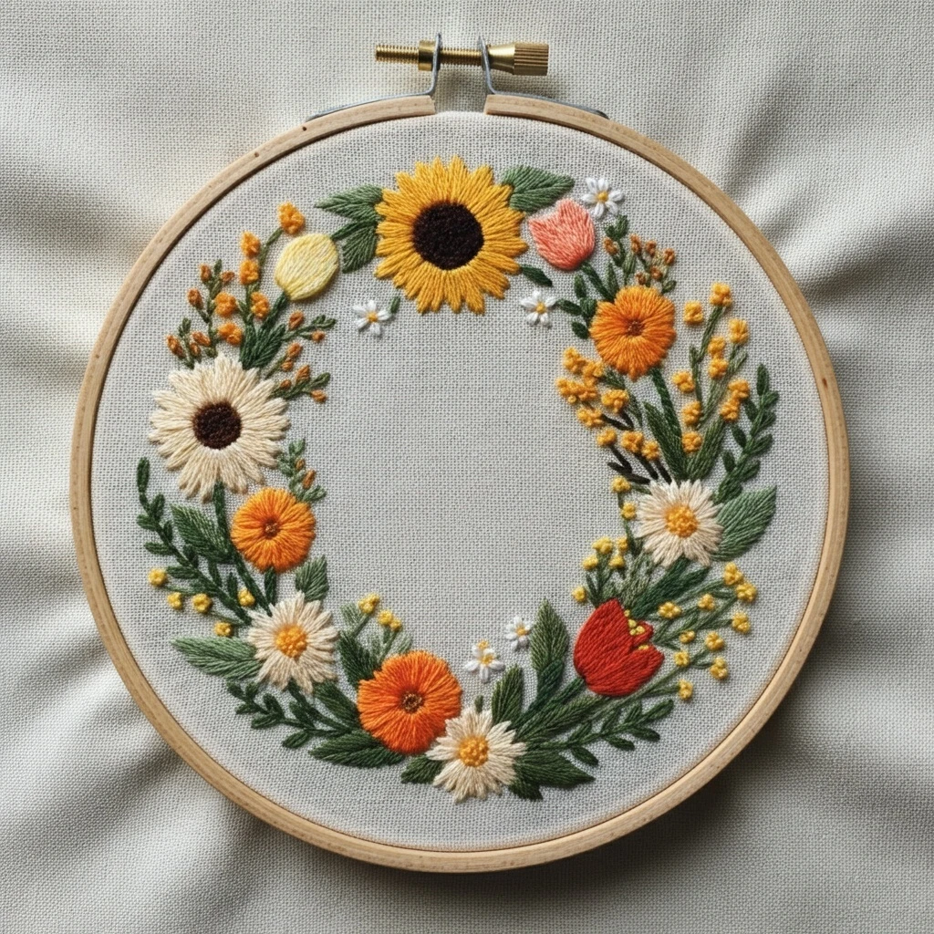 Cheerful Autumnal Floral Wreath