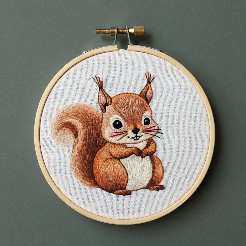 Chubby Cheek Squirrel Needle Art