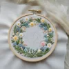 Classic Floral Wreath with Layered Detailing | Hand Embroidery Pattern PDF