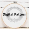 Classic Rose & Forget-Me-Not Wreath | Hand Embroidery Pattern PDF