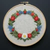 Classic Rose & Forget-Me-Not Wreath | Hand Embroidery Pattern PDF