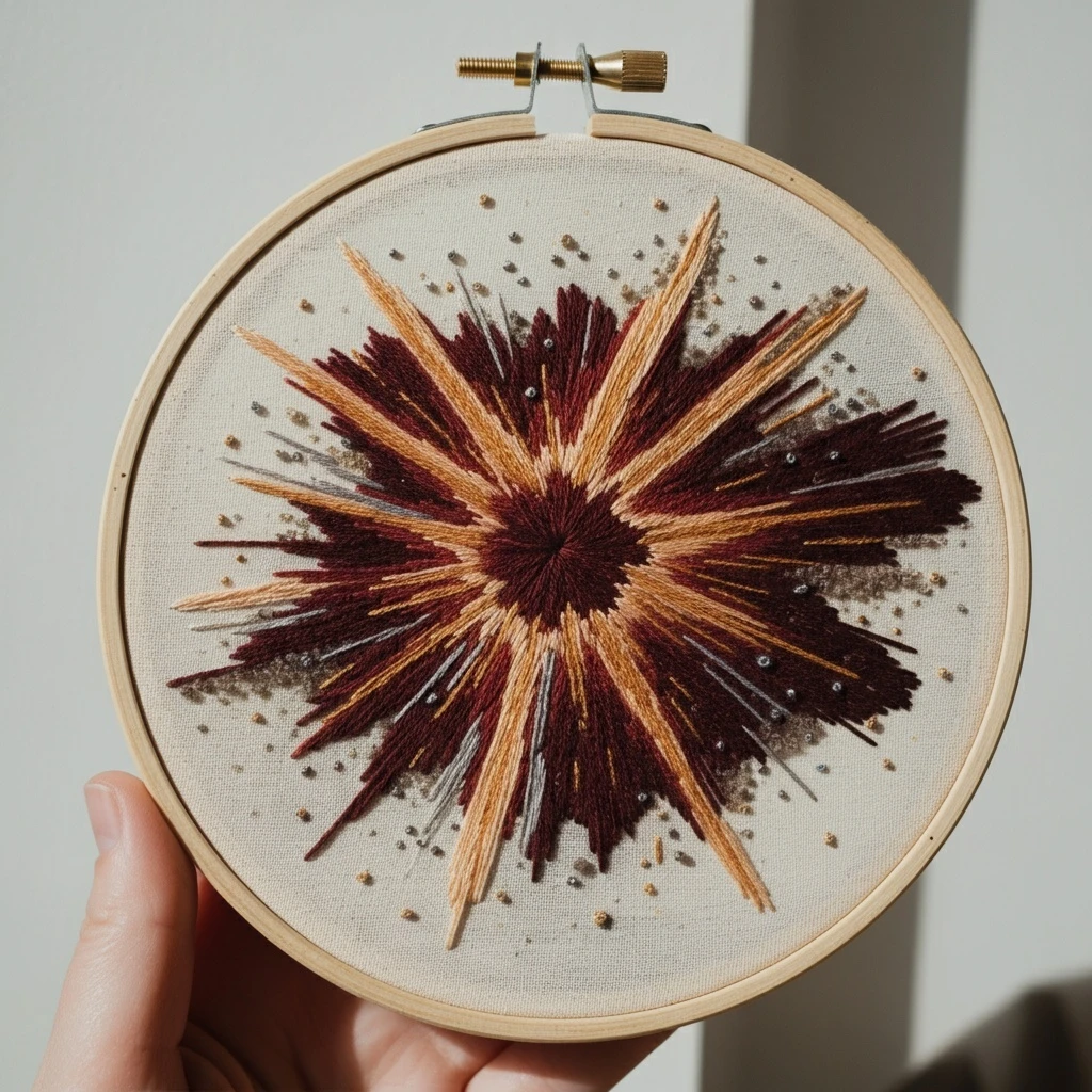 Cosmic Burst Thread Art