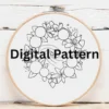 Cosmic Floral Wreath (Galaxy Series) | Hand Embroidery Pattern PDF