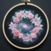 Cosmic Floral Wreath (Galaxy Series) | Hand Embroidery Pattern PDF