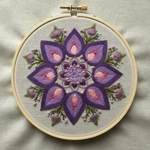 Cosmic Mandala Bloom | Hand Embroidery Pattern PDF