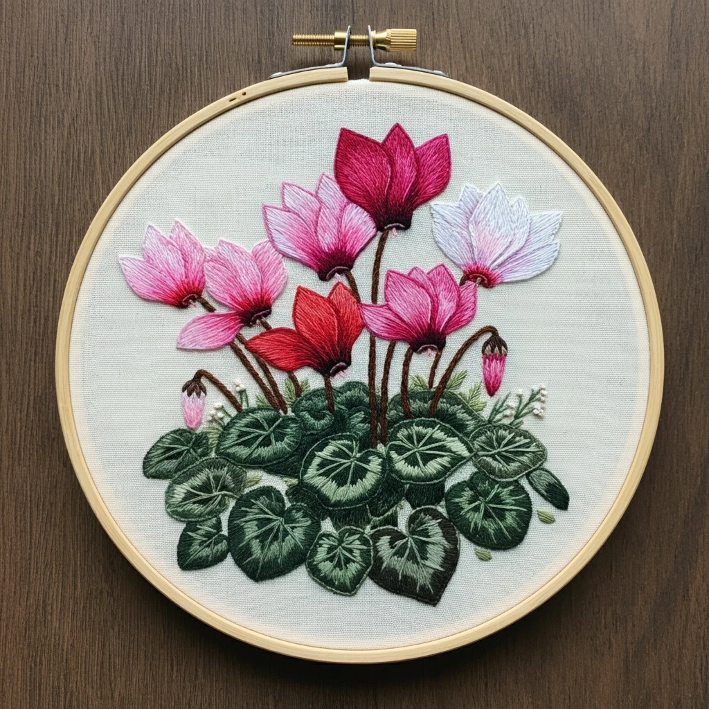 Cyclamen Embroidery