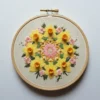 Daffodil & Mandalas Floral Medallion | Hand Embroidery Pattern PDF