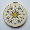 Daisy and Lavender Wreath Embroidery | Hand Embroidery Pattern PDF