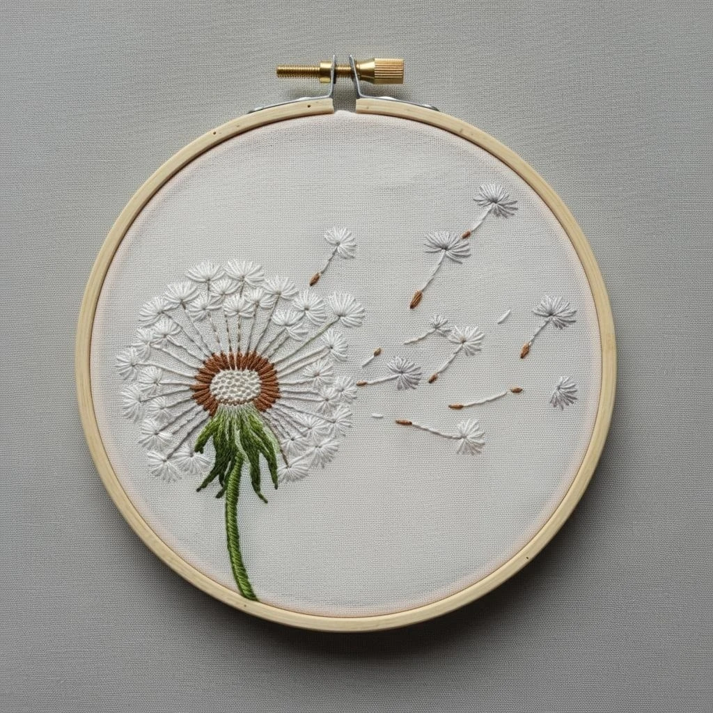 Dandelion Wish Embroidery Design