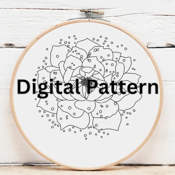 Deep Violet Nebula Flower | Hand Embroidery Pattern PDF
