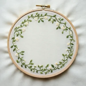 Delicate Vine Wreath Embroidery | Hand Embroidery Pattern PDF