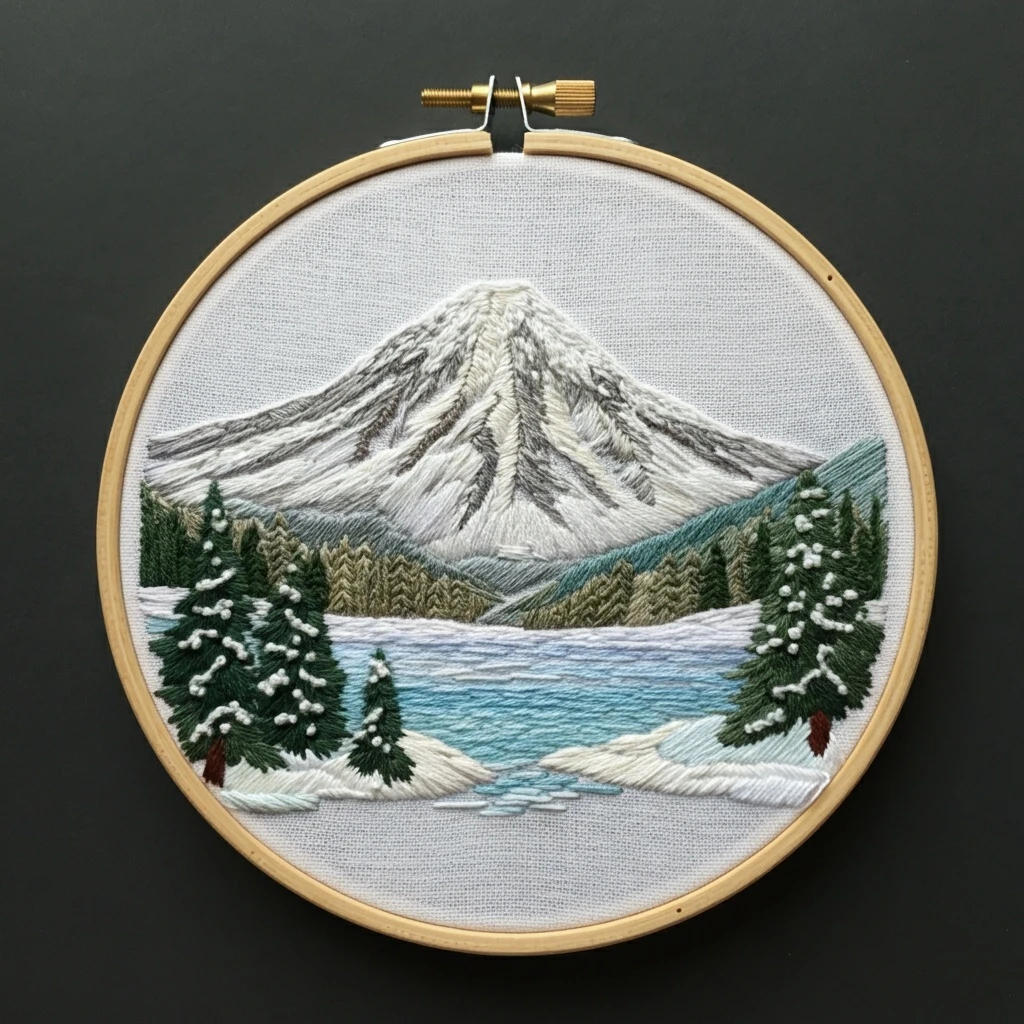 Dramatic Ocean Waves and Constellations Embroidery