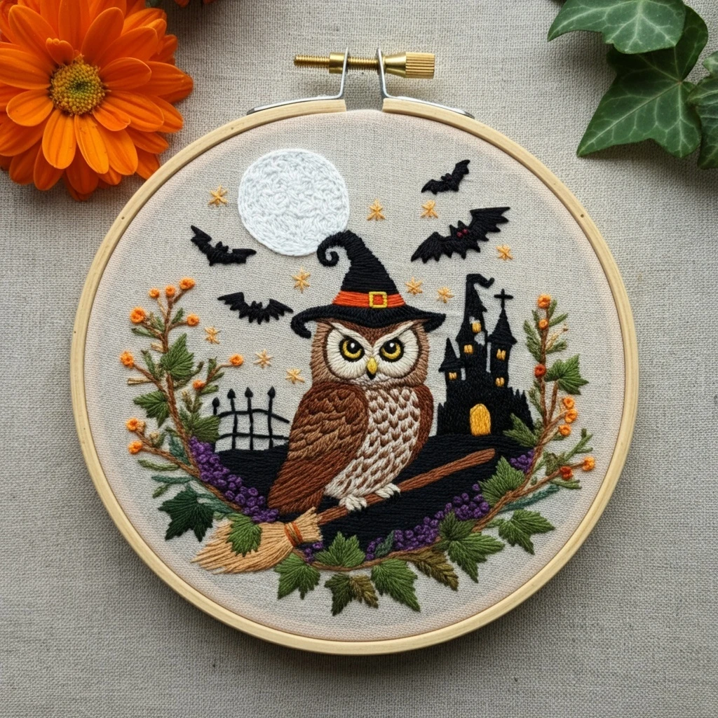 Dynamic Night Sky Meteor Shower Embroidery