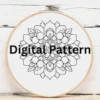 Elegant Lace Mandala with Dusty Rose Accents | Hand Embroidery Pattern PDF
