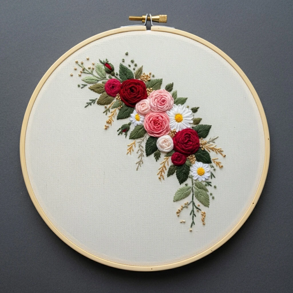 Elegant Rose and Daisy Swag