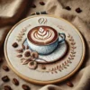 Embroidered Coffee Lattee Art | Hand Embroidery Pattern PDF