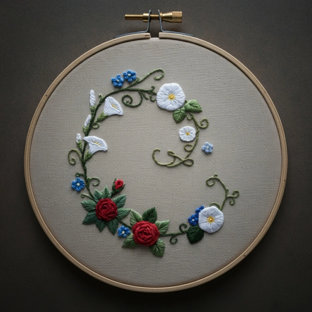 Embroidered Garden Garland