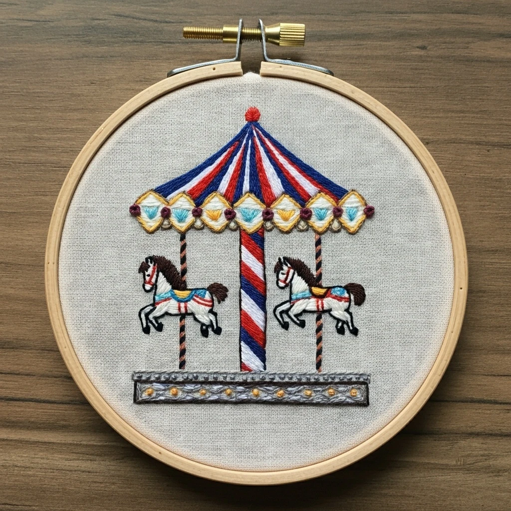 Embroidered Merry Go Round