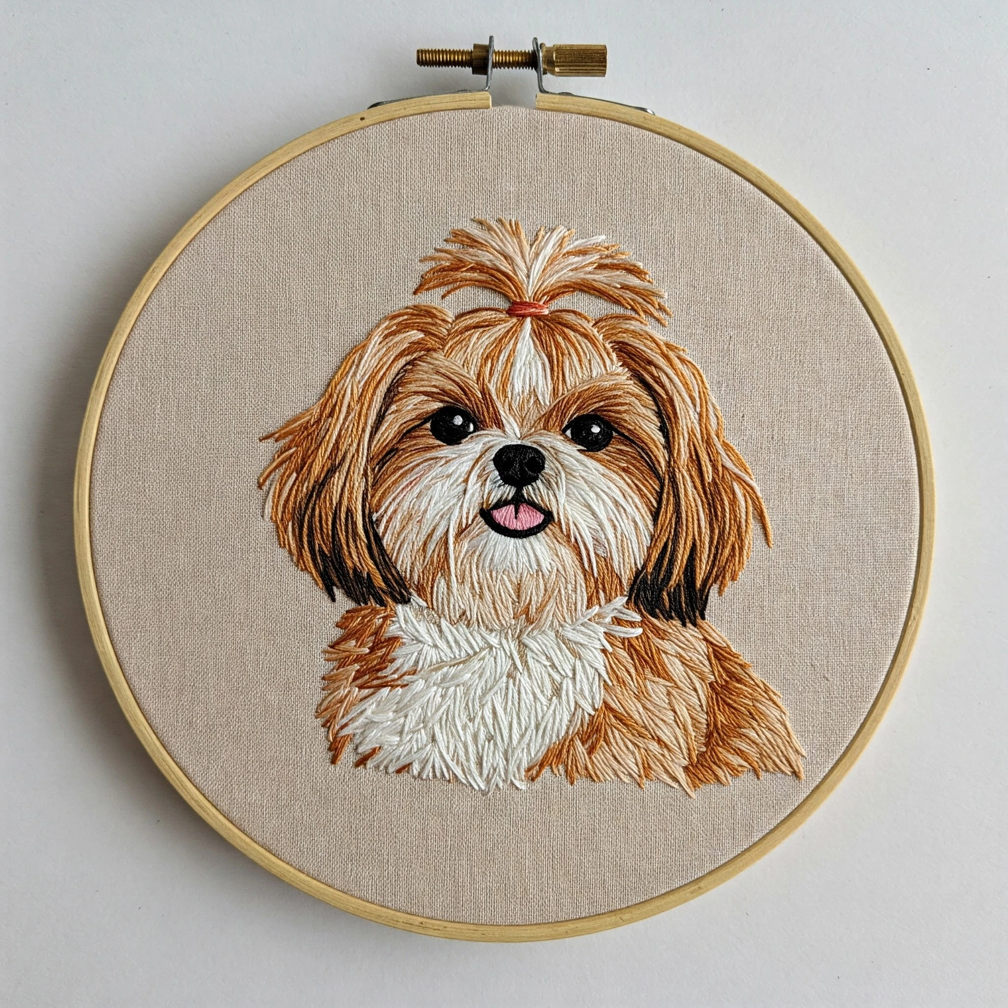 Embroidered Shih Tzu Portrait