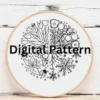 Embroidered Wheel of the Four Seasons | Hand Embroidery Pattern PDF