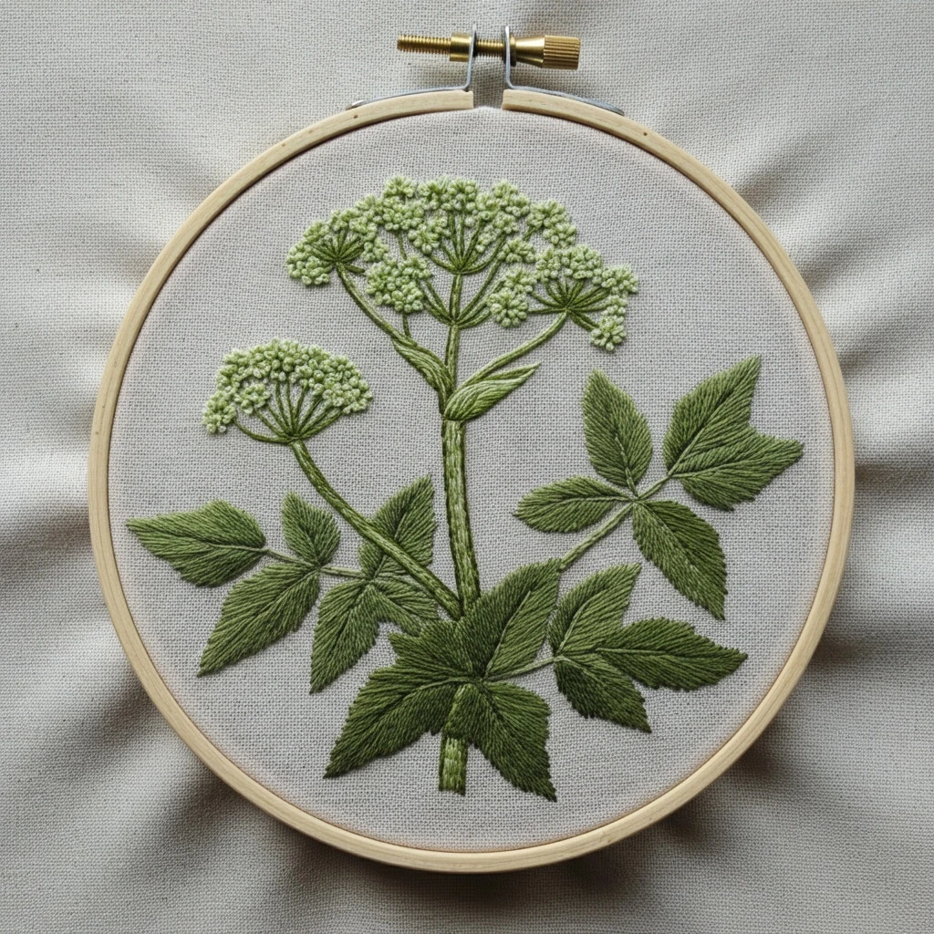 Embroidered Wildflower in Hoop