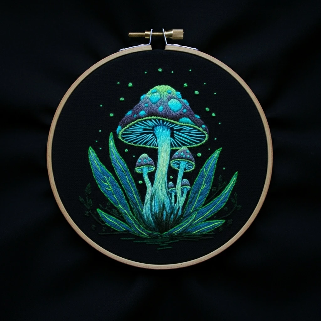 Enchanted Bioluminescent Mushroom Forest