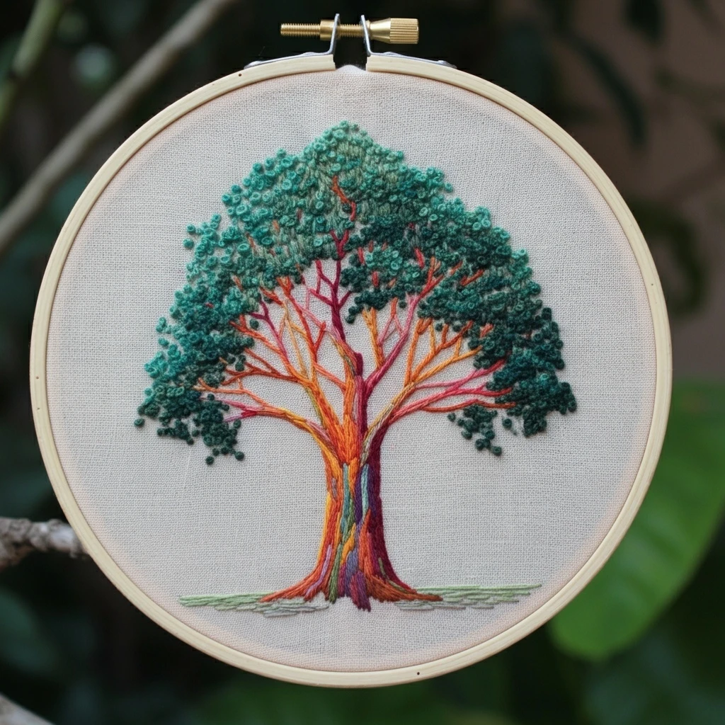 Enchanted Grove Tree Embroidery