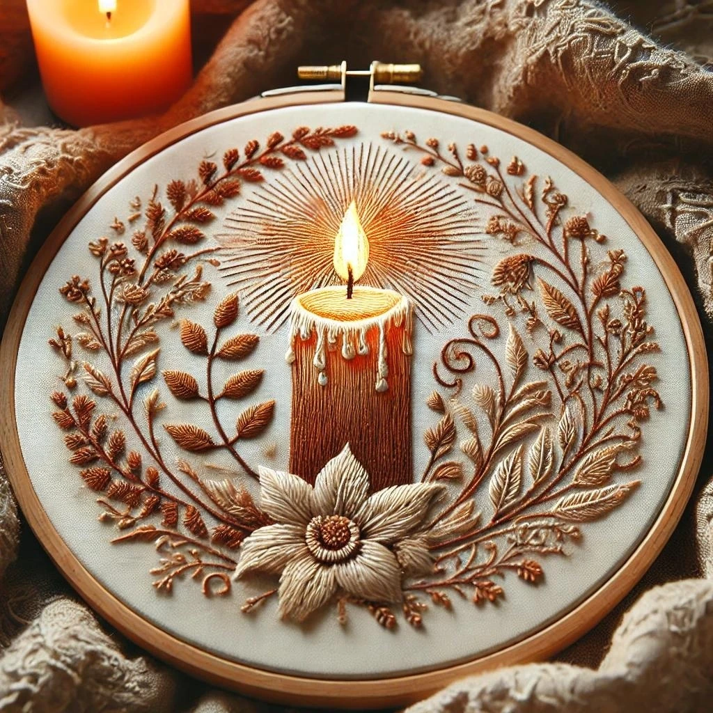 Eternal Candle Glow Embroidery