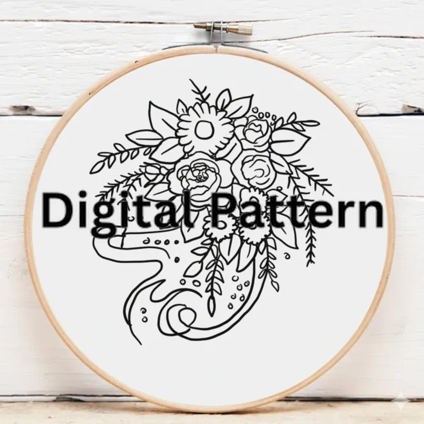 Floral Arch Wreath Embroidery | Hand Embroidery Pattern PDF
