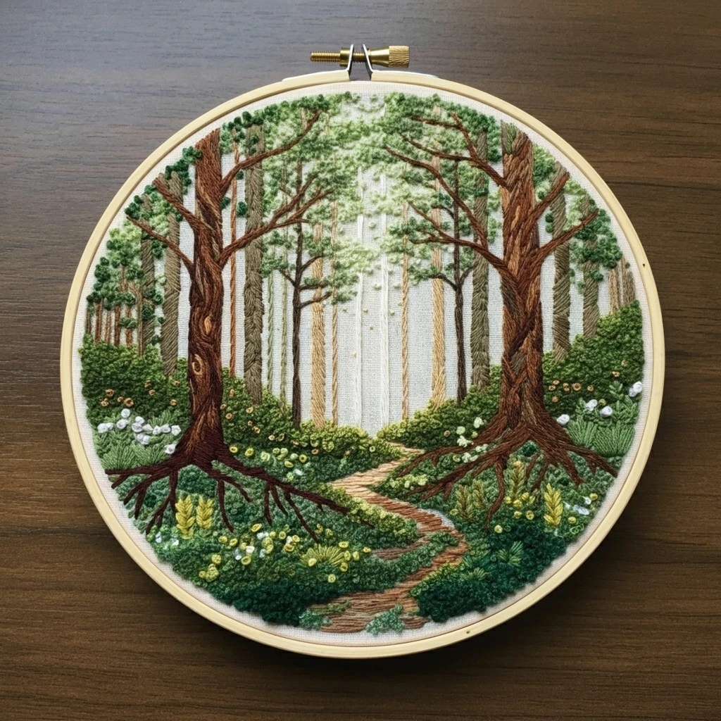 Forest Path Embroidery