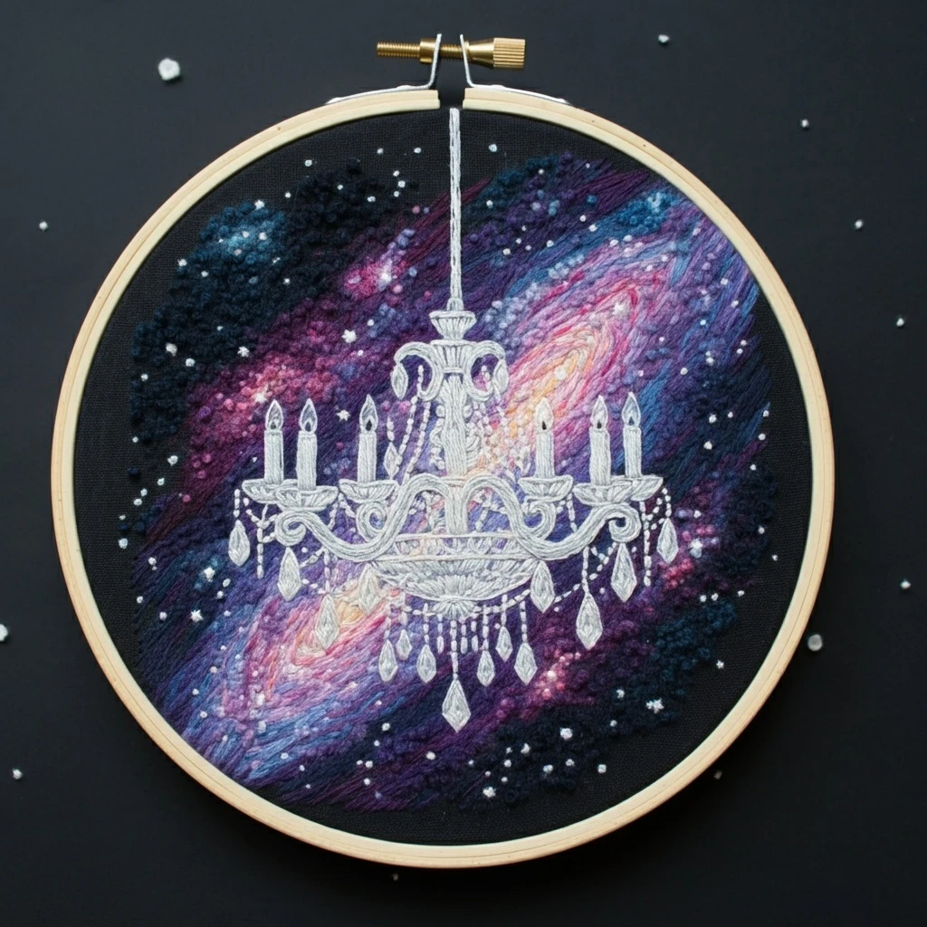 Galactic Chandelier Embroidery Art