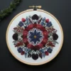 Gothic Floral Wreath in Jewel Tones | Hand Embroidery Pattern PDF