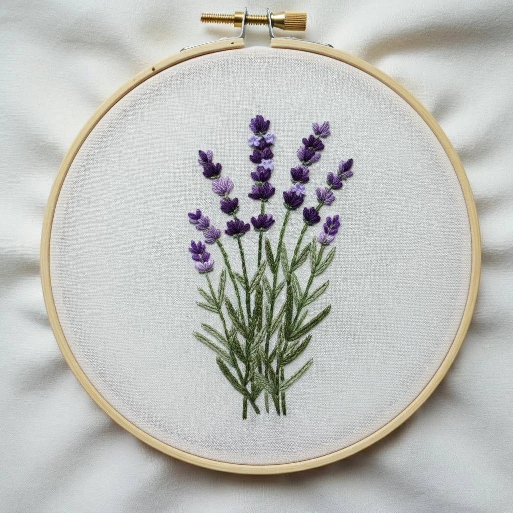 Hand Embroidered Lavender Bundle