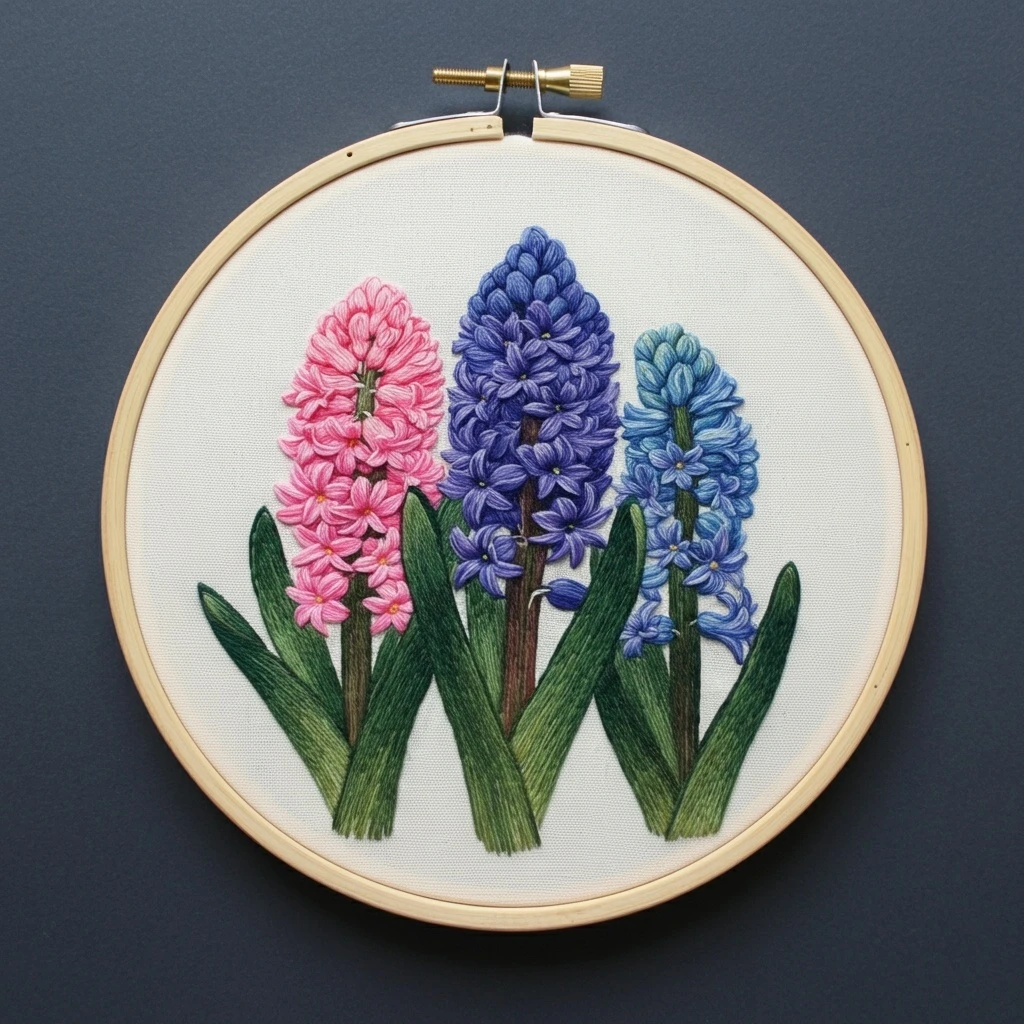 Hyacinths Embroidery