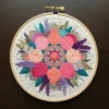 Jewel-Toned Rose and Lavender Bouquet Embroidery | Hand Embroidery Pattern PDF