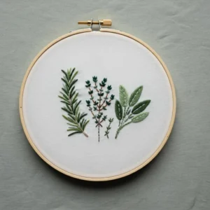 Kitchen Herbs: A Beginner's Guide to Greenery Stitches | Hand Embroidery Pattern PDF