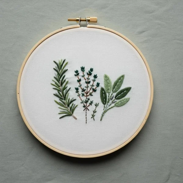 Kitchen Herbs: A Beginner's Guide to Greenery Stitches | Hand Embroidery Pattern PDF
