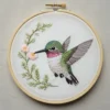 Lifelike Hummingbird & Blossom Hoop Embroidery | Hand Embroidery Pattern PDF