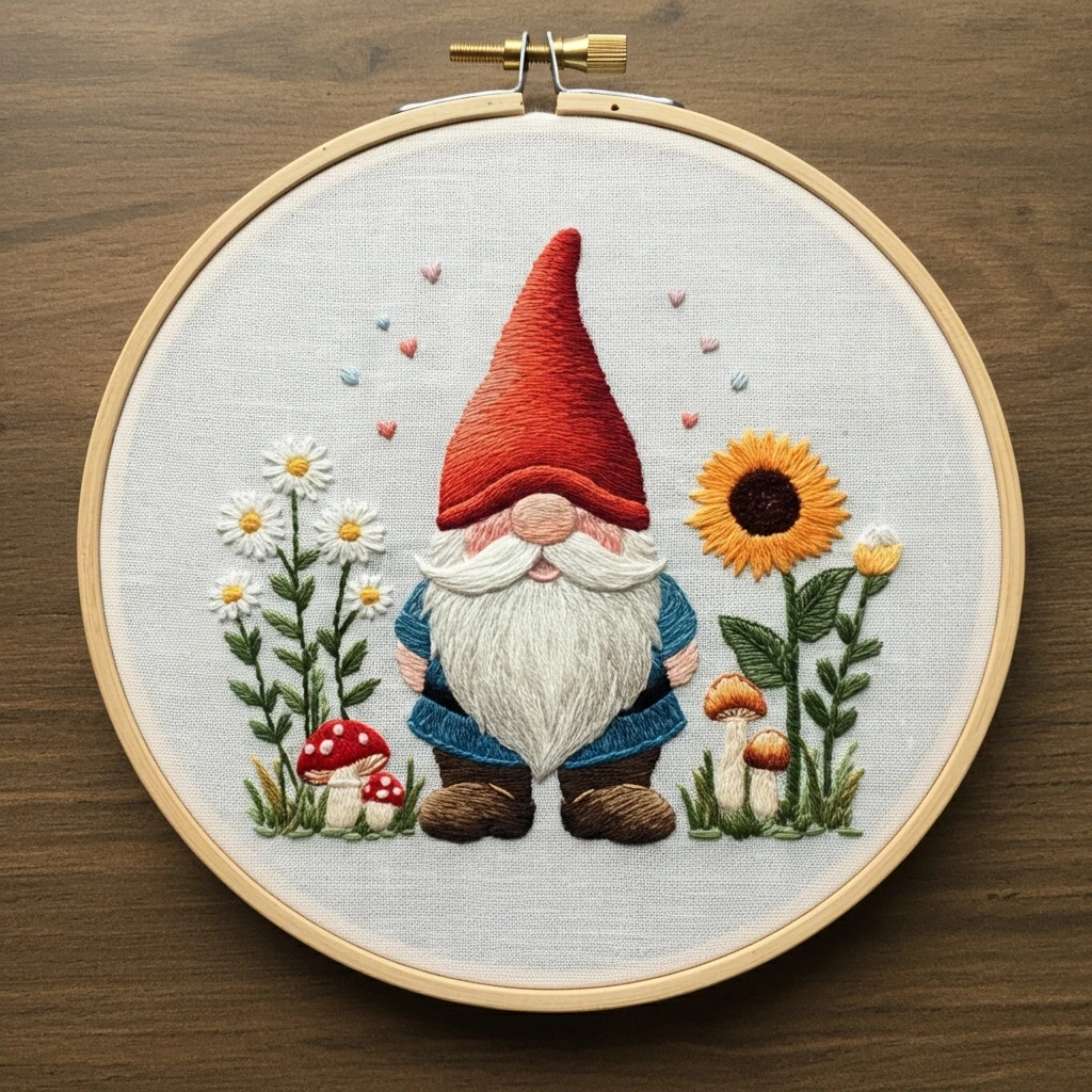 Little Gnome in the Daisy Patch