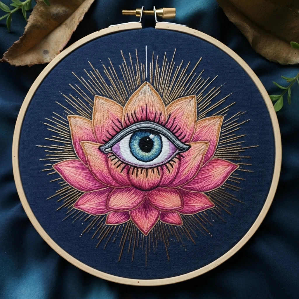 Lotus Third Eye Embroidery