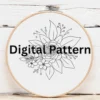 Lush Peony & Pansy Bouquet (3D Hand Embroidery) | Hand Embroidery Pattern PDF