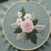 Lush Peony & Pansy Bouquet (3D Hand Embroidery) | Hand Embroidery Pattern PDF
